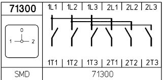 Esquema interruptor 71300 conmutación líneas